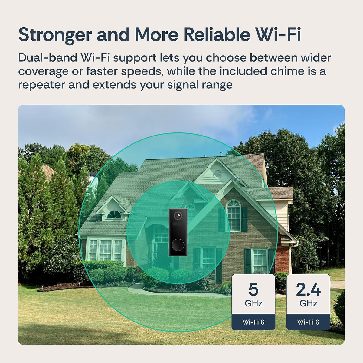 Luna Video Doorbell Camera, 4MP 180° Wide View, Dual-Band WiFi & Chime