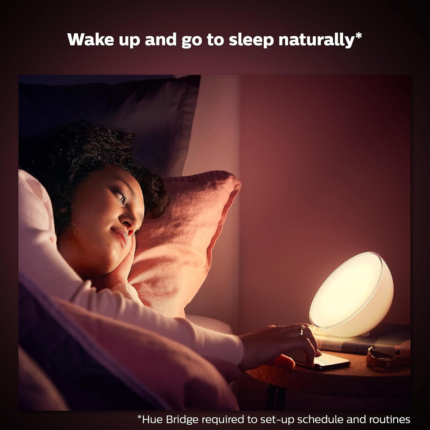 Philips Hue Go Smart Portable Dimmable Table Lamp, White - White and Color Ambiance LED Color-Changing Light - 1 Pack - Indoor and Outdoor Use - Control with Hue App or Voice Assistant
