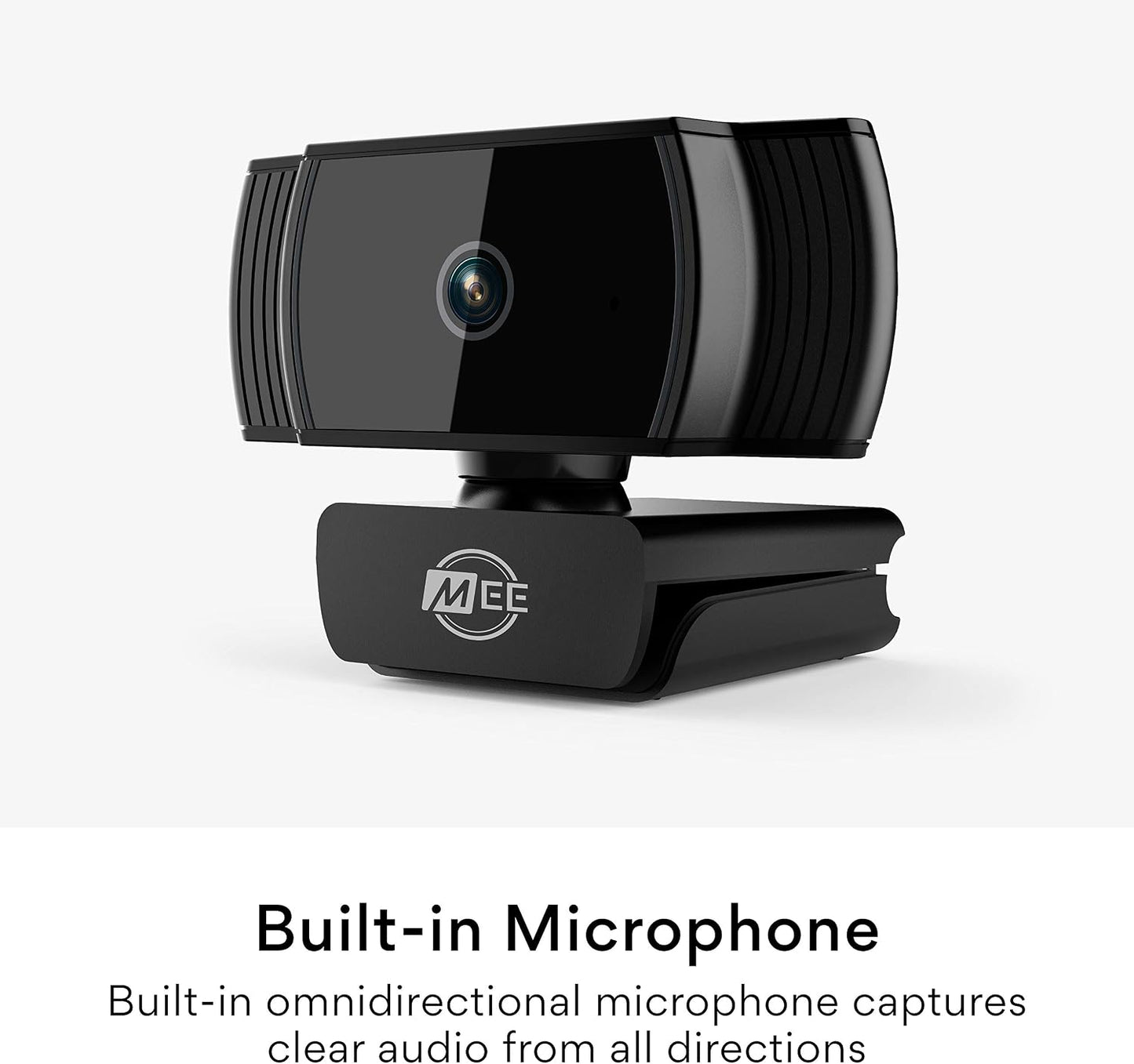 MEE Audio C6A 1080p HD Webcam with Microphone, Autofocus, Low Light Correction, 360° Rotation; USB Streaming Web Camera for Video Calling via Zoom/Hangouts/Skype on Computer PC Mac Laptop Desktop