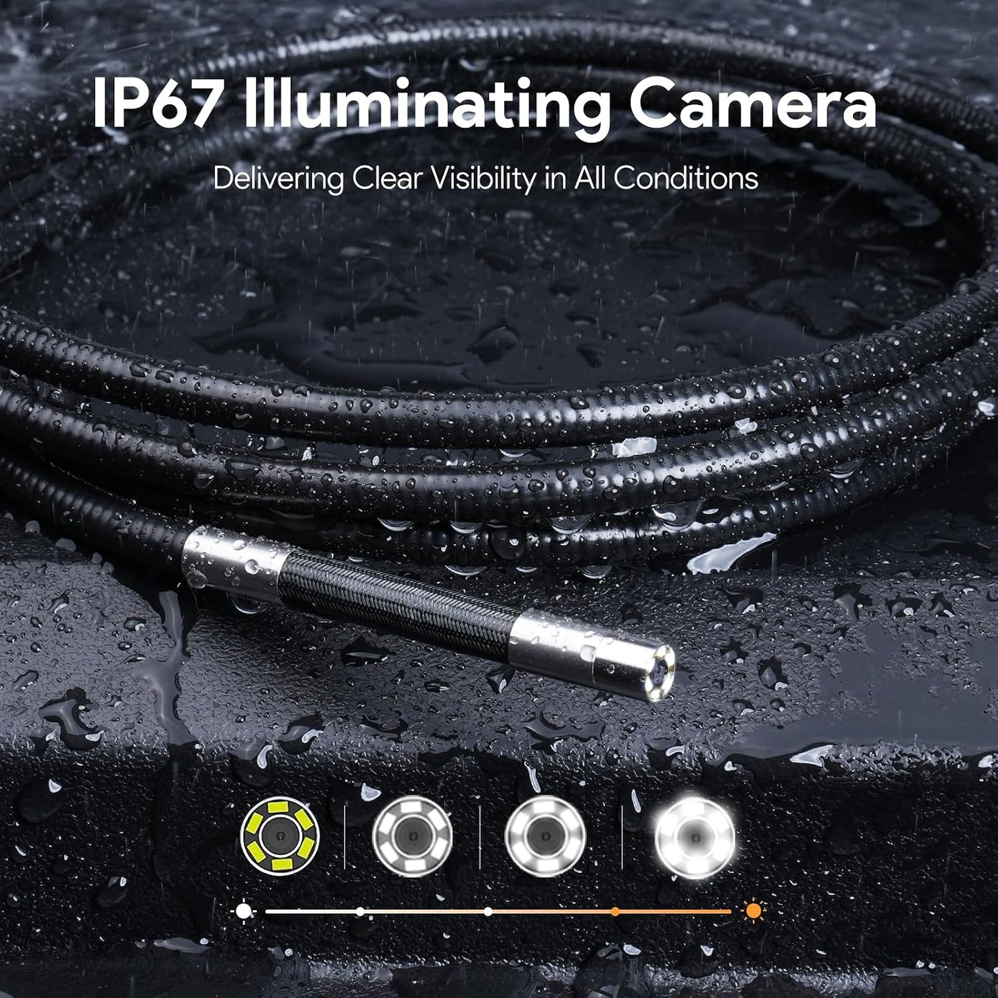 DEPSTECH 5" IPS Screen Articulating Borescope, Endoscope Camera with Light | 5FT 1080P Inspection Camera,Photos & Videos,0.24Inch 210° Two-Way Probe,32G TF Card,IP67 Waterproof for Automotive,Drain,HVAC