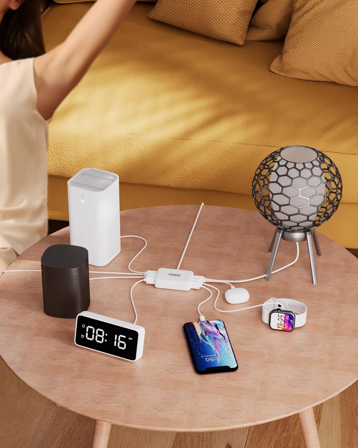 8-Port Travel USB Charger Station, Multi-Port Travel USB C Charger | 4 USB-A and 4 USB-C Port Mini Charging Station, Charging Station Block for Traveling, Camping Compatible with Phone, Earbud