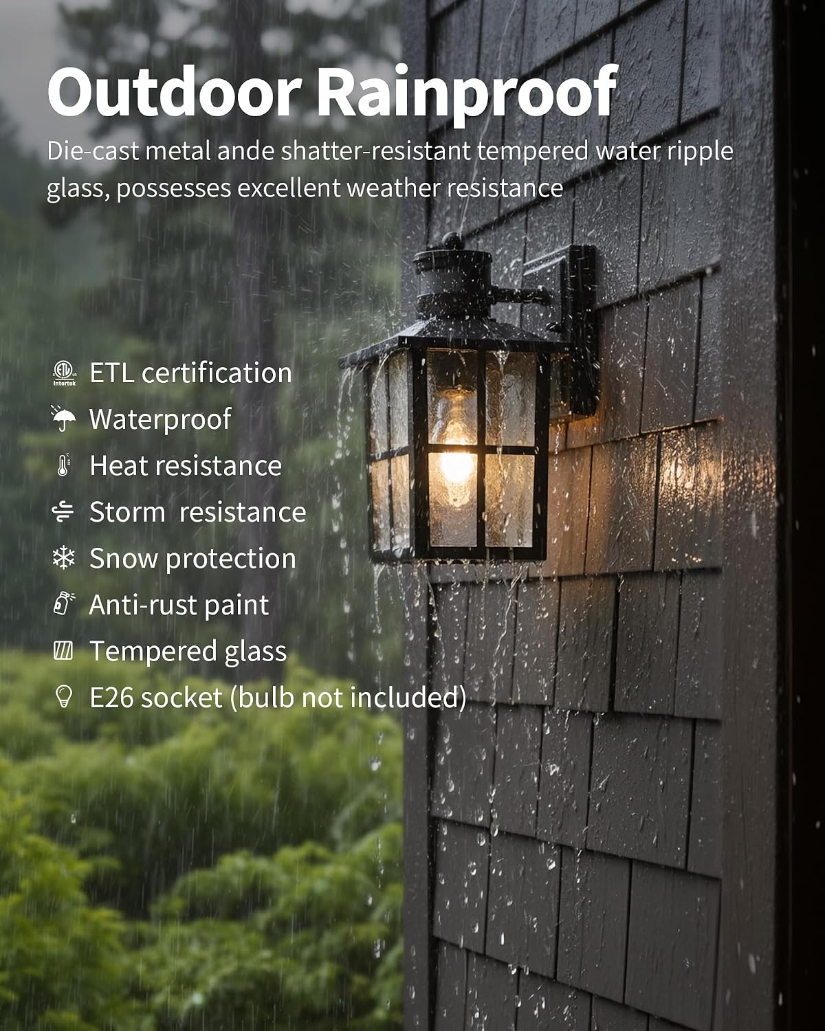 KDG Black Outdoor Motion Sensor Modern Patio Wall Light Fixtures Set of 2