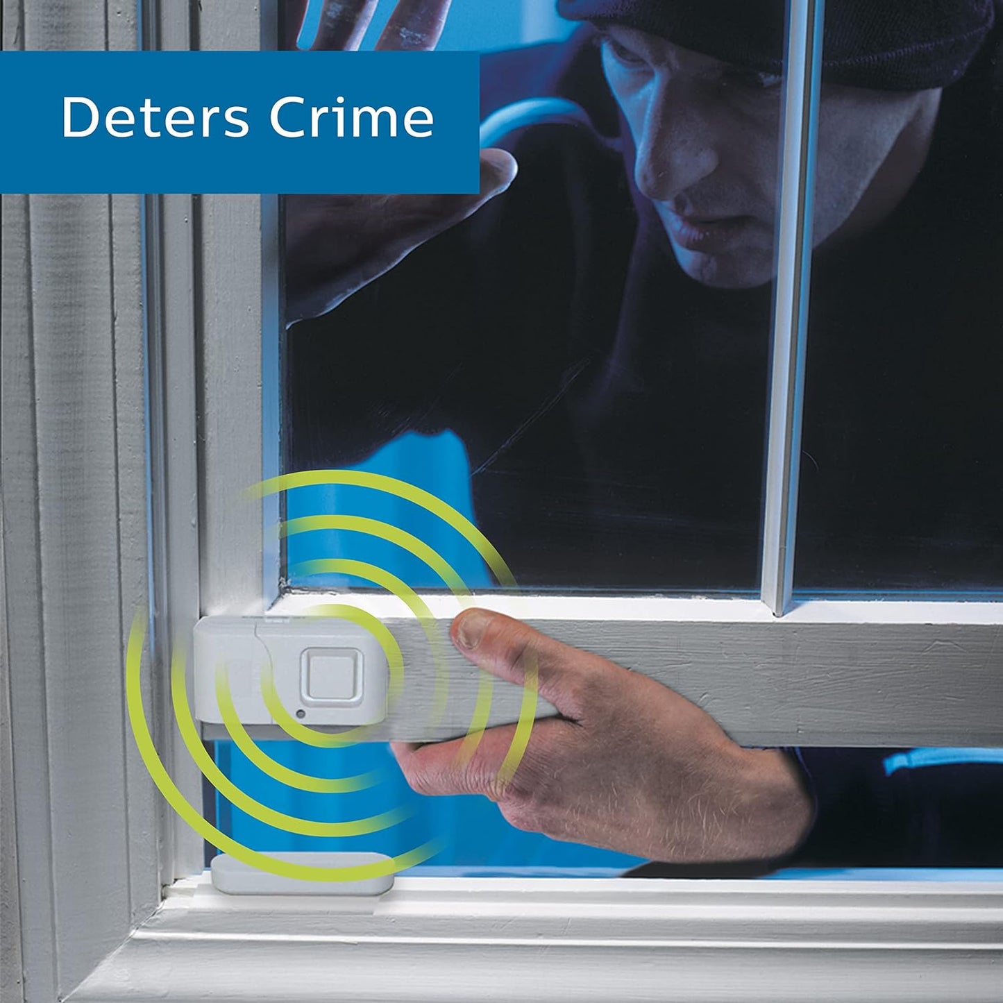 Philips Personal Security Window and Door Alarm, 4 Pack, Wireless Chime | DIY Protection, Burglar Alert, Easy Installation, Ideal for Home, Garage, Apartment, RV and More, LRM3320W/27