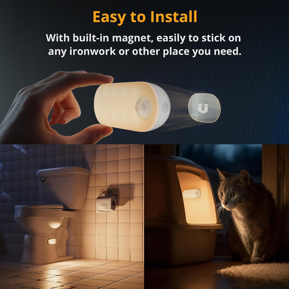 Lyridz Rechargeable Night Light with Motion Sensor, 3-Pack