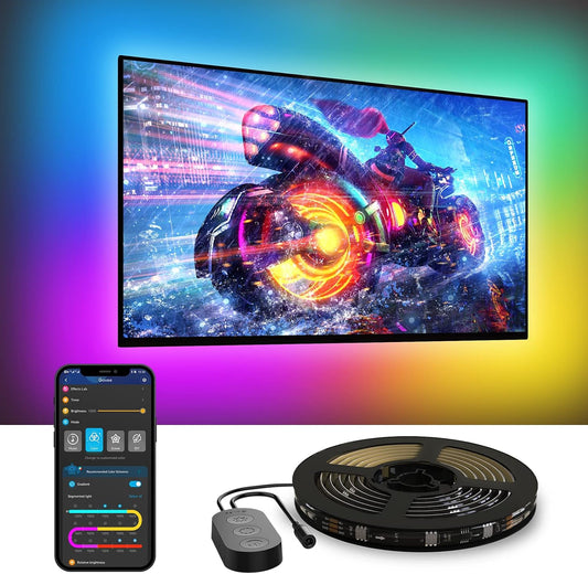 Govee TV LED Backlight, RGBIC Smart LED Strip Lights for 55-65 inch TVs | 99+ Scene Modes, Music Sync, Bluetooth and Wi-Fi APP Control, Works with Alexa & Google Assistant, Adapter, 12.5ft/114 LEDs