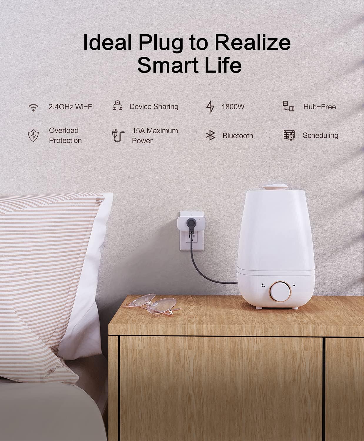 TREATLIFE 4 Pack Smart Plugs that Work with Alexa and Google Home, 7 Day Heavy Duty Programmable Timer, 1800W 15A WiFi Smart Outlet, Child Lock, Vacation Mode, Reliable WiFi Connection
