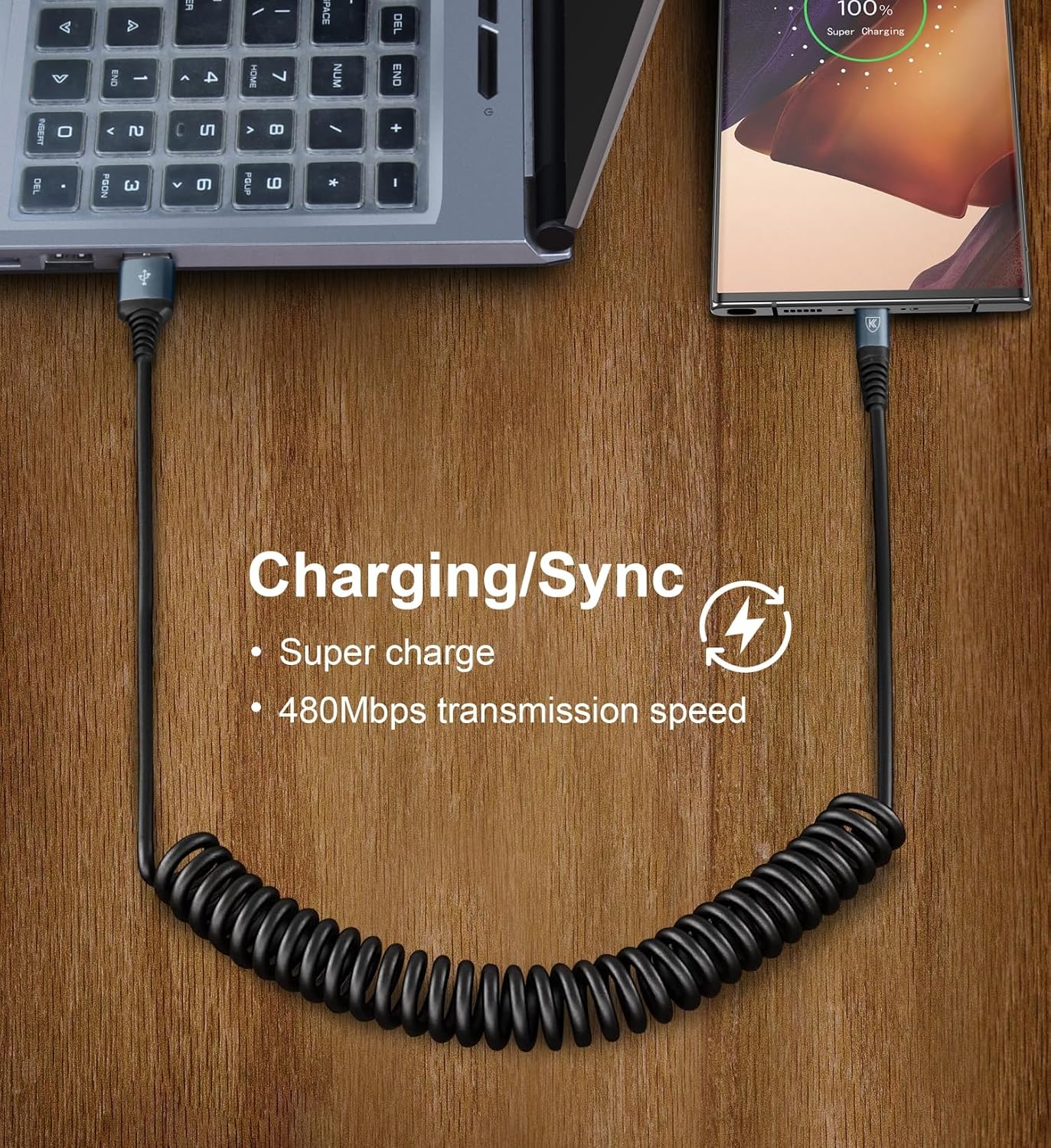 USB Type C Charger Cable Fast Charging, [2Pack, 3ft] Coiled USB A to Type C | Charger Cord for Car USB-C Cable Compatible with iPhone 17/16/15/Plus/Pro/Pro Max/Samsung Galaxy A10e A20 A50 S20 S10E