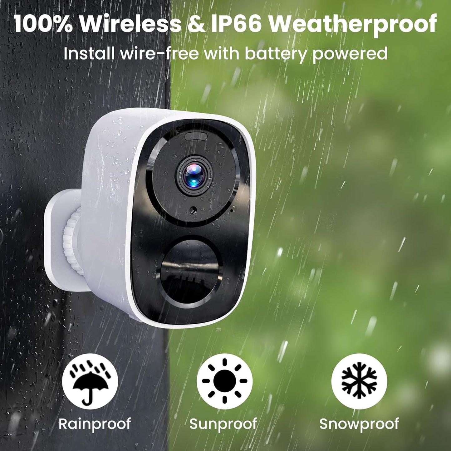 2026 Upgraded 2K Security Cameras Wireless Outdoor, Free Cloud Storage, 1-6 Months Battery Life, Waterproof, 2-Way Talk, AI Motion Detection Spotlight Siren Alarm Cameras for Home Security