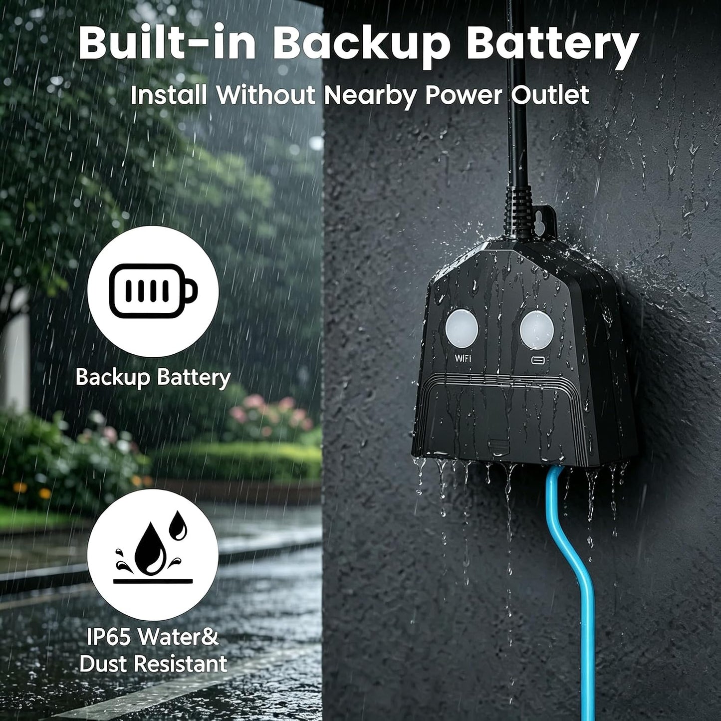 WiFi Sump Pump Alarm, Auto Pump Control, Backup Battery, IP65,110dB | Smart pump control and water alarm, Free app alerts