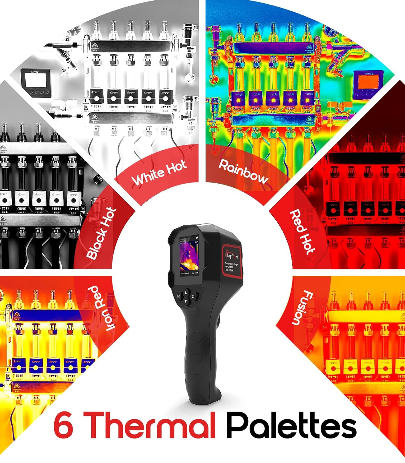 Thermal Camera, 240 x 240 TISR Resolution for Home Inspection | 25Hz Refresh Rate , -4°F to 1022°F Temp Range with High/Low Temperature Alarm, 50°FOV Handheld Thermal Imaging Camera