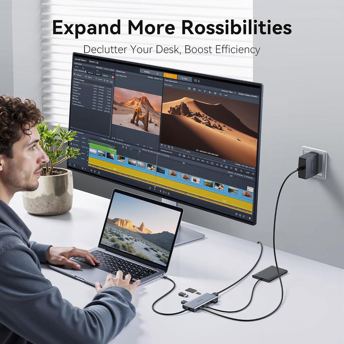 ABIWAZY USB C Hub Multoport Adapter, 9 in 1 Mac Adapter for MacBook Pro/Air