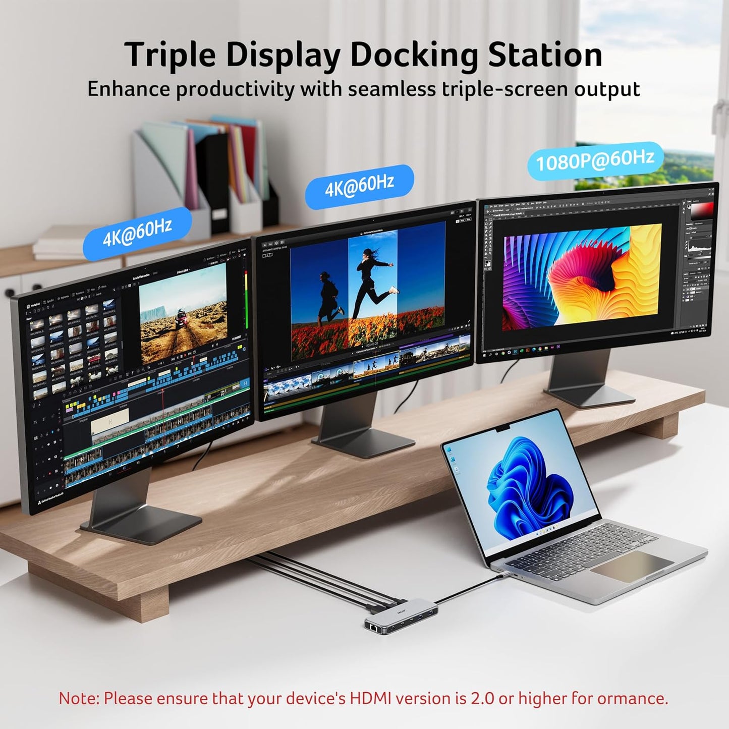 Acer Laptop Docking Station 3 Monitors, 11-in-1 USB C Docking Station | 8K DP, 4K@60Hz HDMI, 10Gbps Data, 1 Gbps Ethernet Hub, 100W Power Delivery, SD/TF, USB C Hub Multiport Adapter for Laptop