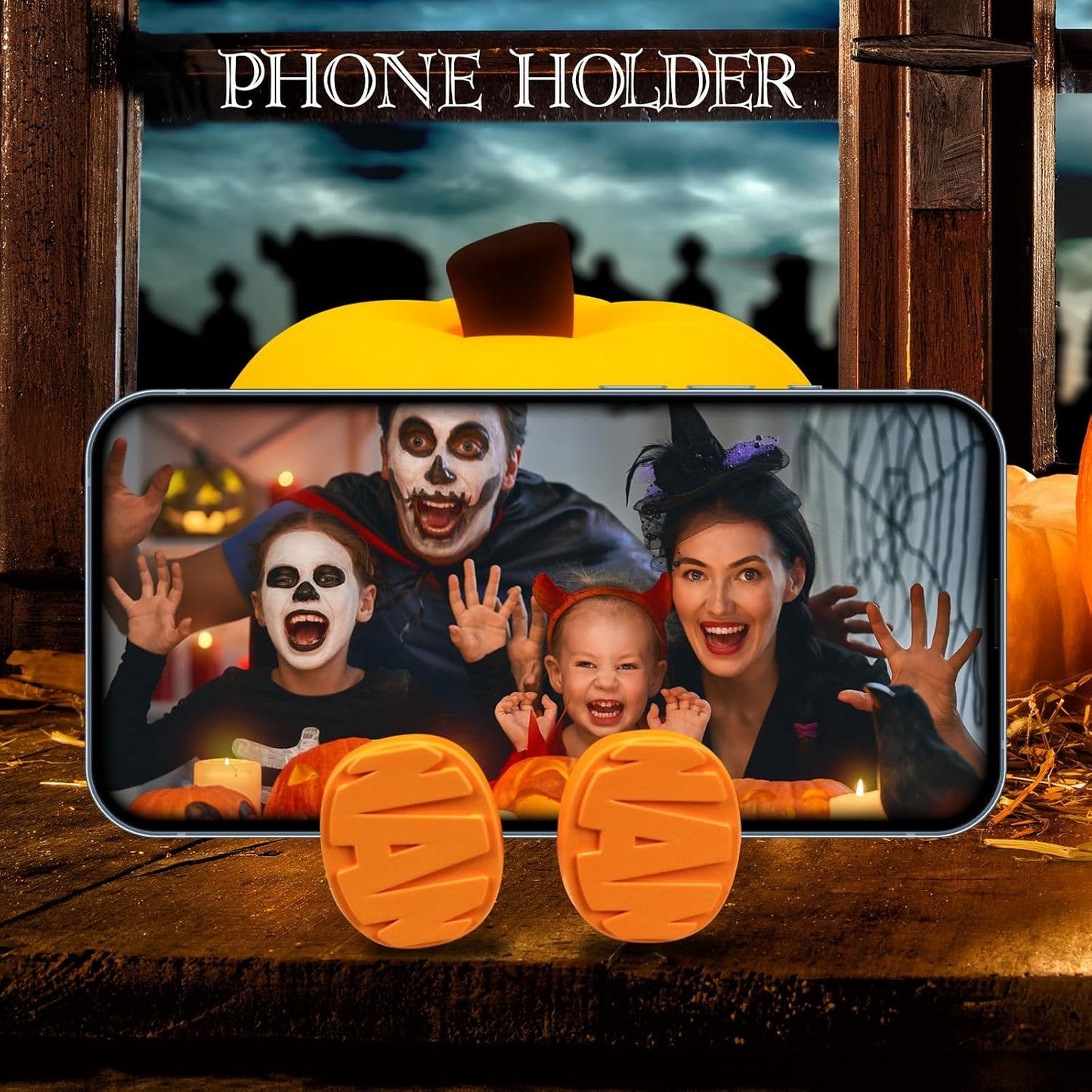 Pumpkin Night Light for Kids Cute Jack O Lantern Halloween Decor Nightlight for Baby Nursery Toddler Squishy Pumpkin Lights Cordless Rechargeable Dimmable Silicone Bedside Lamp Halloween Gifts