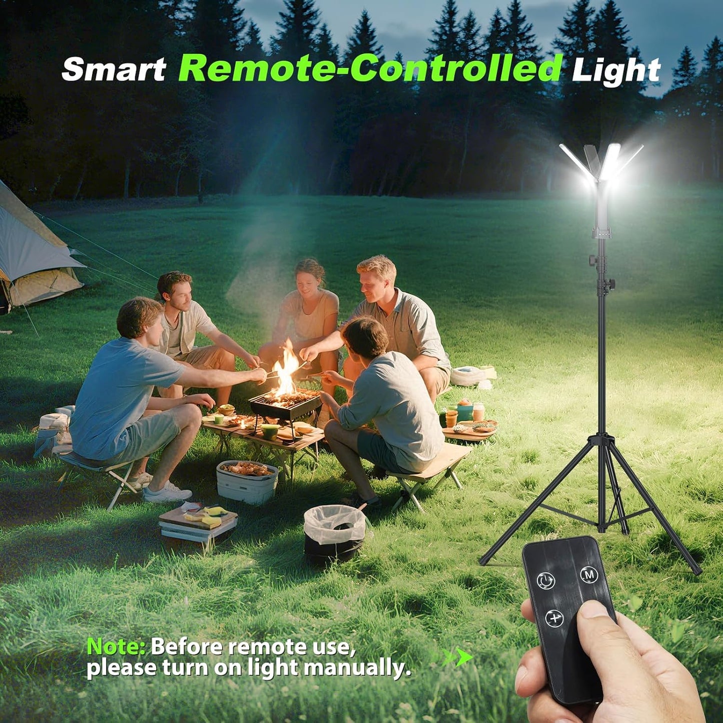 Clemas Camping Lights with Remote & Stand 8.2 Ft,14000 mAh Rechargeable Camping Lantern Tent Light, 6000 Lumen Magnetic Work Light,Portable Outdoor Light for Hiking,Camping,Emergency,Power Outages