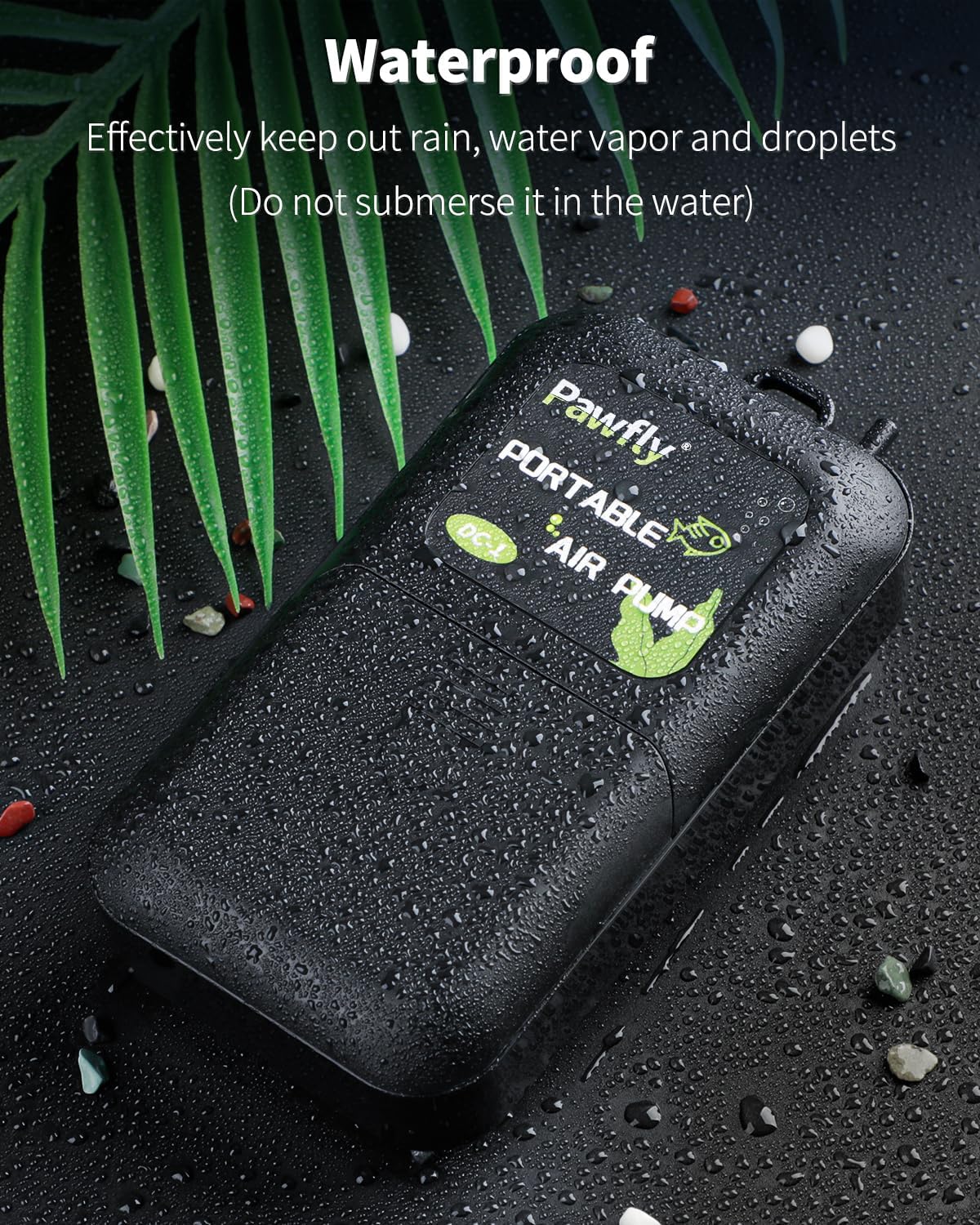 Pawfly Aquarium Air Pump, 40 GPH Fish Tank Air Pump for 5-30 Gallon Tanks，Black & White