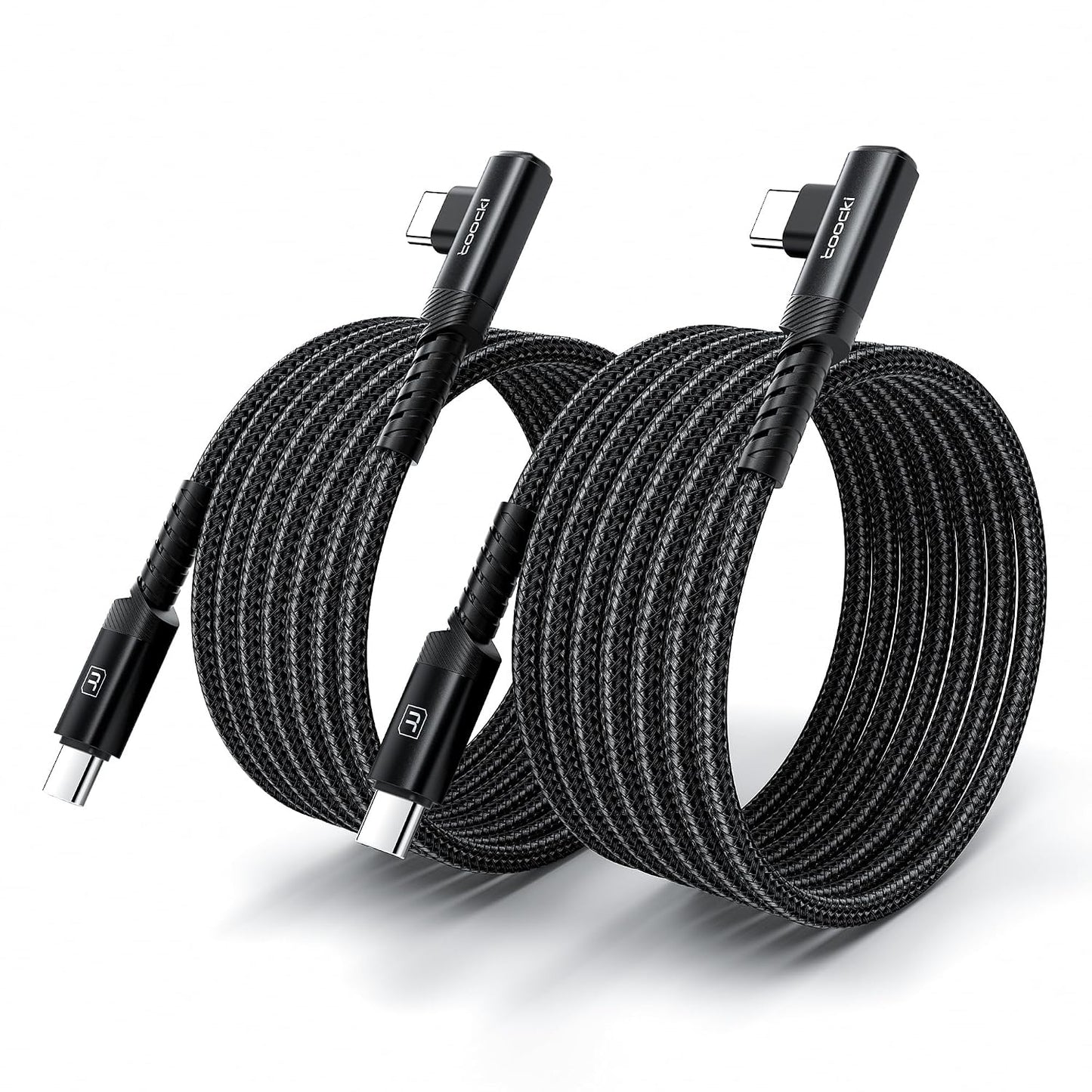 toocki USB C to USB C Charger Cable 10ft, 2Pack, 60W Type C Charging Cord | Right Angle, Fast Charging, Nylon Braid, Fit for iPhone 17 16 15 Pro Plus Pro Max Air/MacBook Air/Samsung S26 Ultra /S25