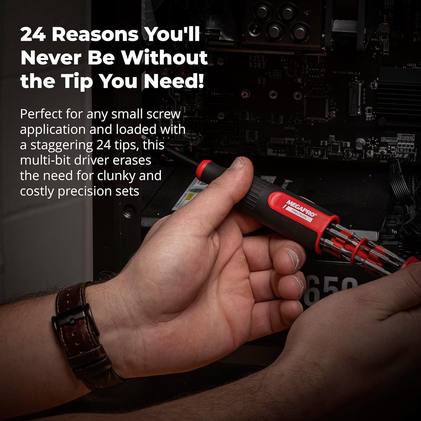 MEGAPRO® 24-in-1 Precision Multi-Bit Screwdriver | Small Screw Application | Micro-fasteners | Eyeglass & jewelry Repair | Small Electronics Maintenance | Precision Tamperproof Bits
