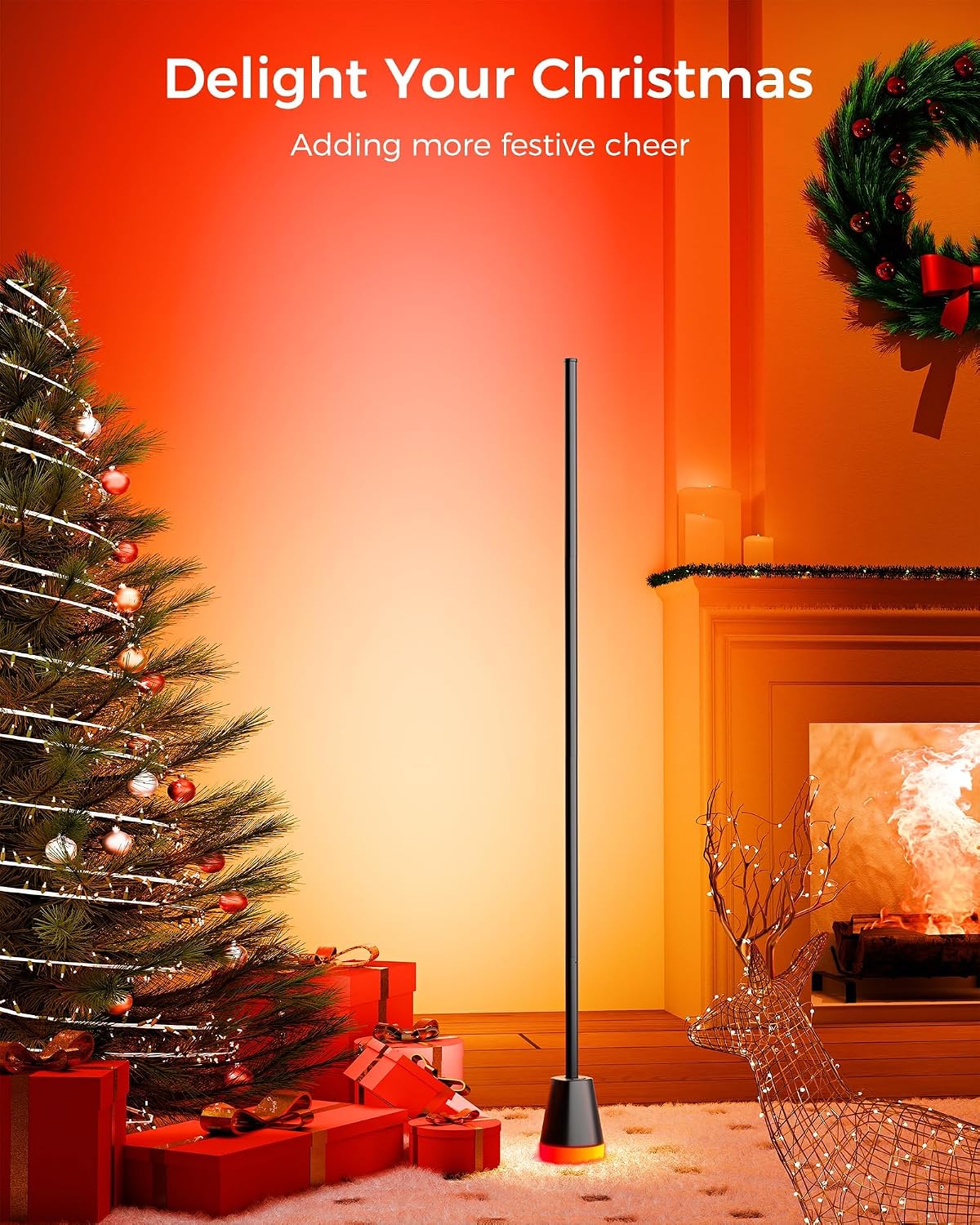 2 Pack Corner Floor Lamp, Smart RGB LED Corner Lamp with App and Remote Control, 172 LED Lighting and 16 Million Colors Changing Standing Lamps with Music Sync for Living Room, Bedroom, Gaming Room