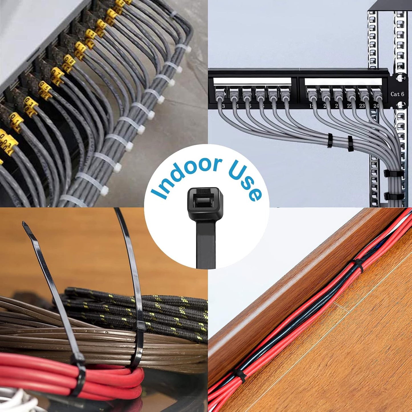 Zip Ties 12 inch, Black Zip Ties 1000 pack, 40lb, Cable Ties, Self-locking Wire ties for indoor and outdoor use, by Tantti