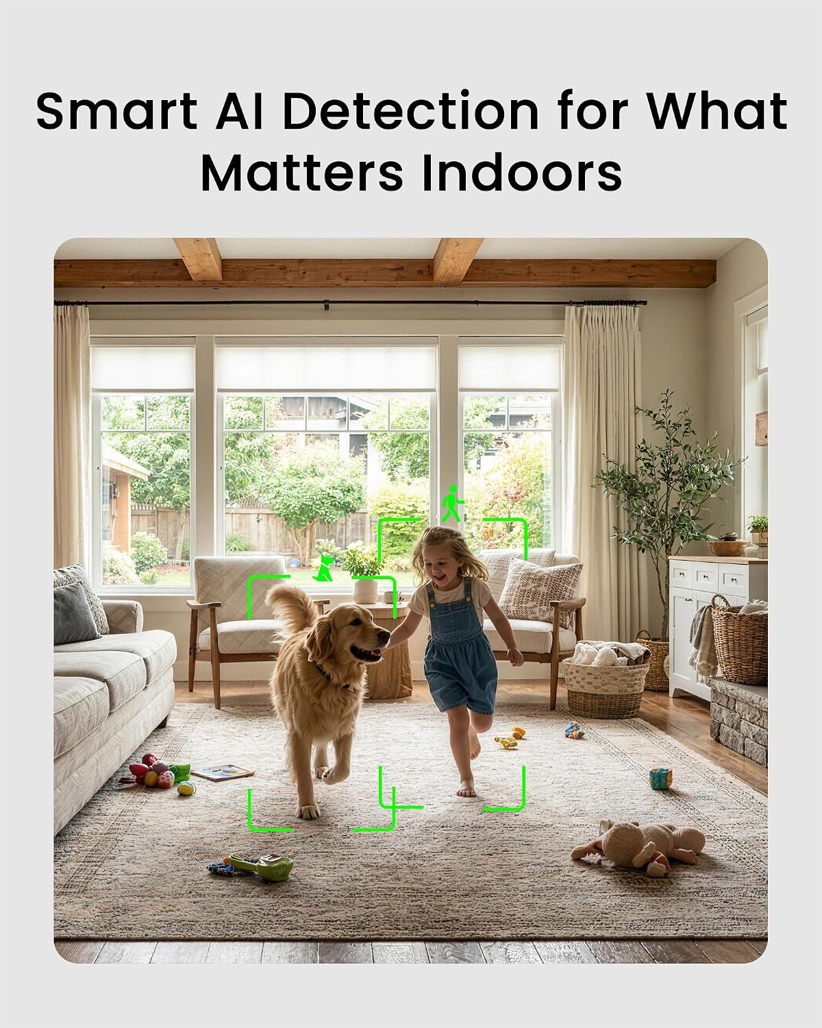 youkey Magnetic Indoor Security Camera Wireless, 2K Battery Powered Camera, No Subscription, Built-in 8GB Storage, Wire-Free for Renters, Compatible with Alexa & Google, Pet/Baby Monitor(S320)