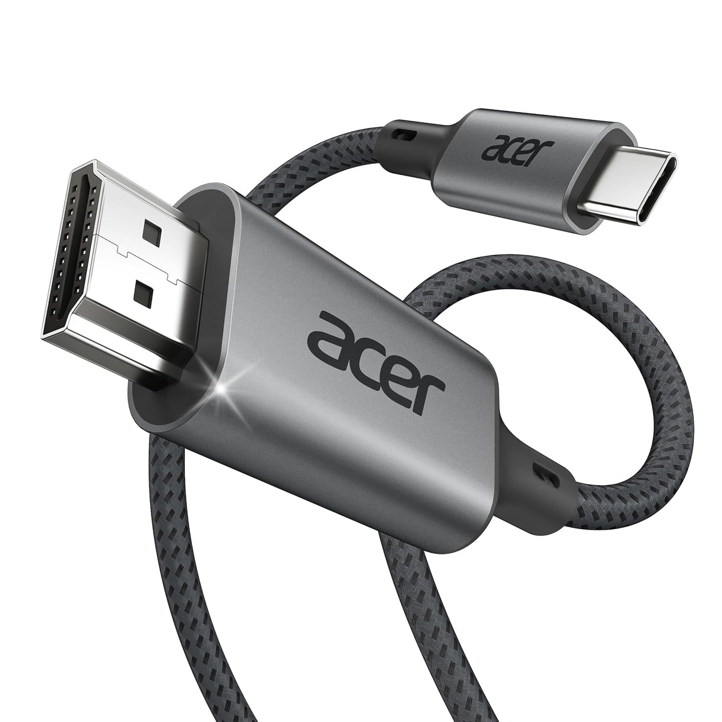 Acer USB C to HDMI Cable for Home Office 3.3FT (4K@60Hz) for Laptop | Thunderbolt 4/3 Support, High-Speed Type C to HDMI 2.0 Braided Cord Compatible for Acer, MacBook Neo, iPhone 17 Pro/Max, iPad