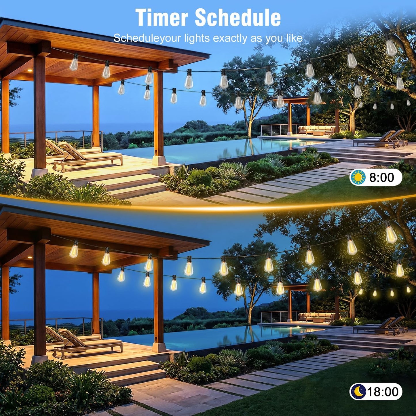50ft-LED-Lights-Outdoor-Waterproof-String Lights-Patio-Outside-Porch-Backyard-Garden-Gazebo-Yard-Deck-Balcony-Party-Camping-House-Hanging-Lighting-Bulb-Remote-Bluetooth-Hanging-Edison-ST38