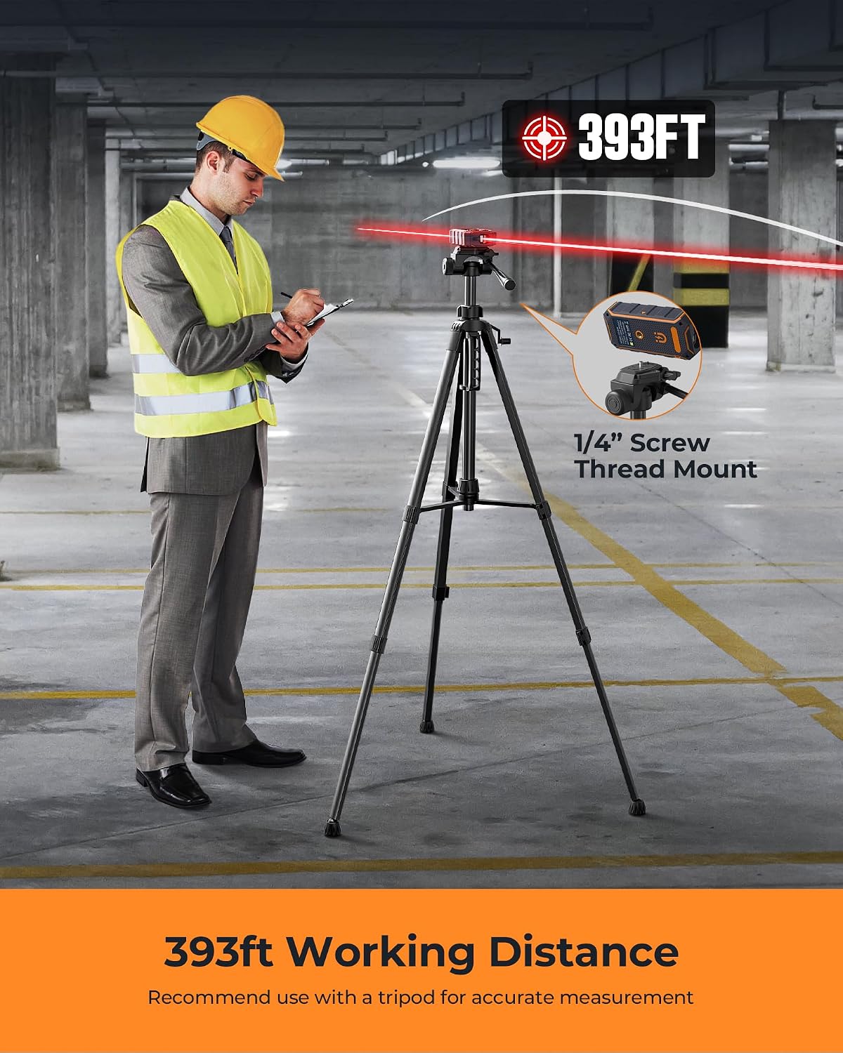 Dual Laser Measuring Tool, 393Ft Laser Measure for Home Improvement | Bilateral Laser, Fast&Accurate, Color Display, 6 Units Ft/in/M, Rechargeable, Angle Sensor, 10 Measure Modes, Magnetic Back