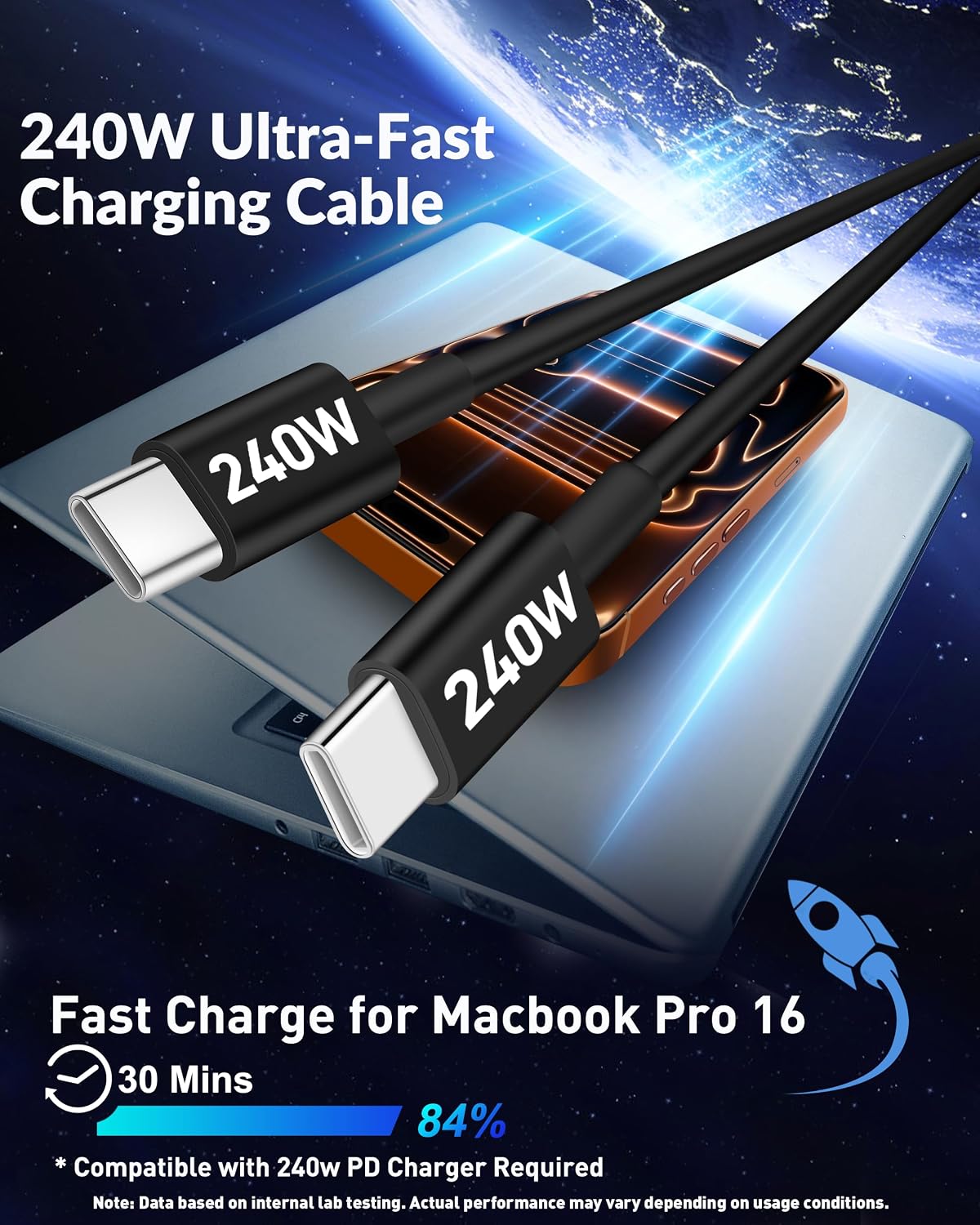 iPhone 17 16 15 Car Charger Fast Charging, 90W 4Port USB C Fast Car Charger | Cigarette Lighter Adapter, with 240W 3FT USB-C Cable, for iPhone 17/Air/17 Pro Max/17e/16/15 Pro Max/Plus/16e, iPad, Android