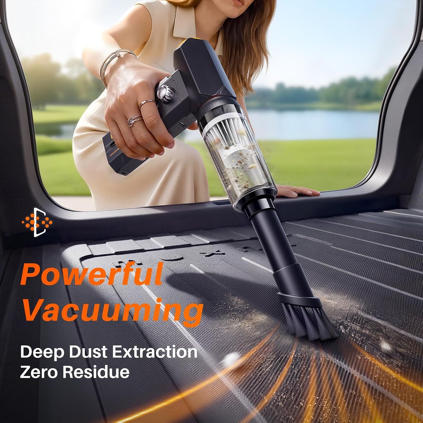 2-in-1 Air Duster & Vacuum, 130000 RPM | 8000mAh USB-C, 100-speed, blower/vacuum for PC, keyboard, car, home. Cordless mini 2-in-1