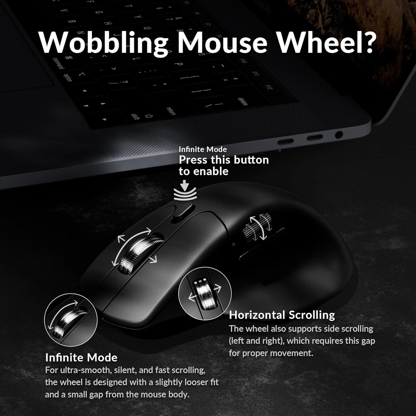 Keychron M6 Silent Wireless Gaming Mouse, 1000Hz, Bluetooth 5.3/2.4GHz/Wired, PixArt 3395 Sensor (26K DPI), 86g, On-Board Memory Profiles for Plug & Play, Programmable for Mac/Windows/Linux – Black