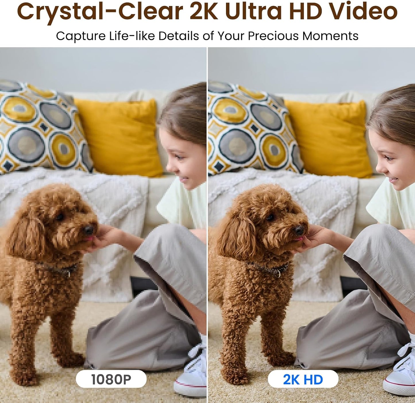 GALAYOU Indoor Cameras for Home Security/Baby Monitoring in 2K, G2 4Pack | Wi-Fi/Nanny Cam/Baby Monitor, with Phone APP, PTZ, Night Vision, Siren, Wired Plug, Two-Way Talk, 24/7 TF Card, Cloud Storage