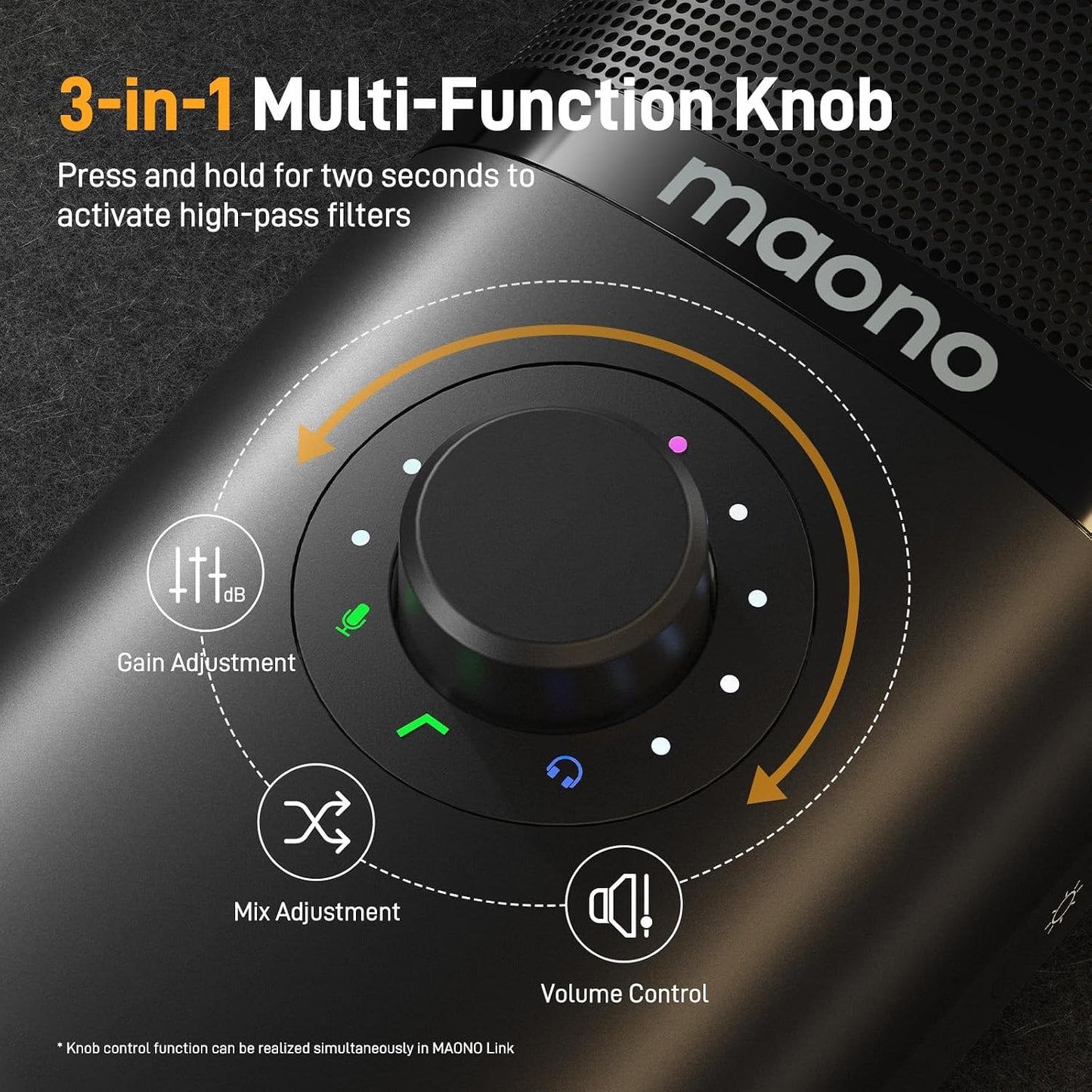 MAONO USB Studio Microphone for Streaming, Recording, Podcasting, Singing | PC Condenser Mic Kit with Shock Mount, Boom Arm, Software, Mute, Gain Knob, Volume Contro, PM450