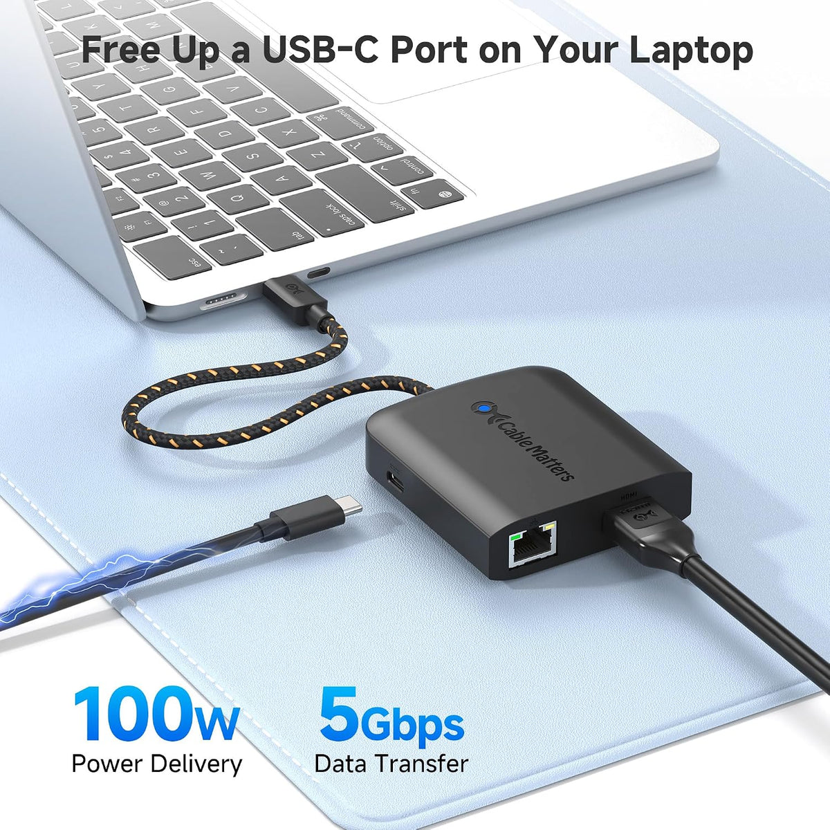 Cable Matters USB C Hub HDMI 2.1, 8K Video, Gigabit Ethernet