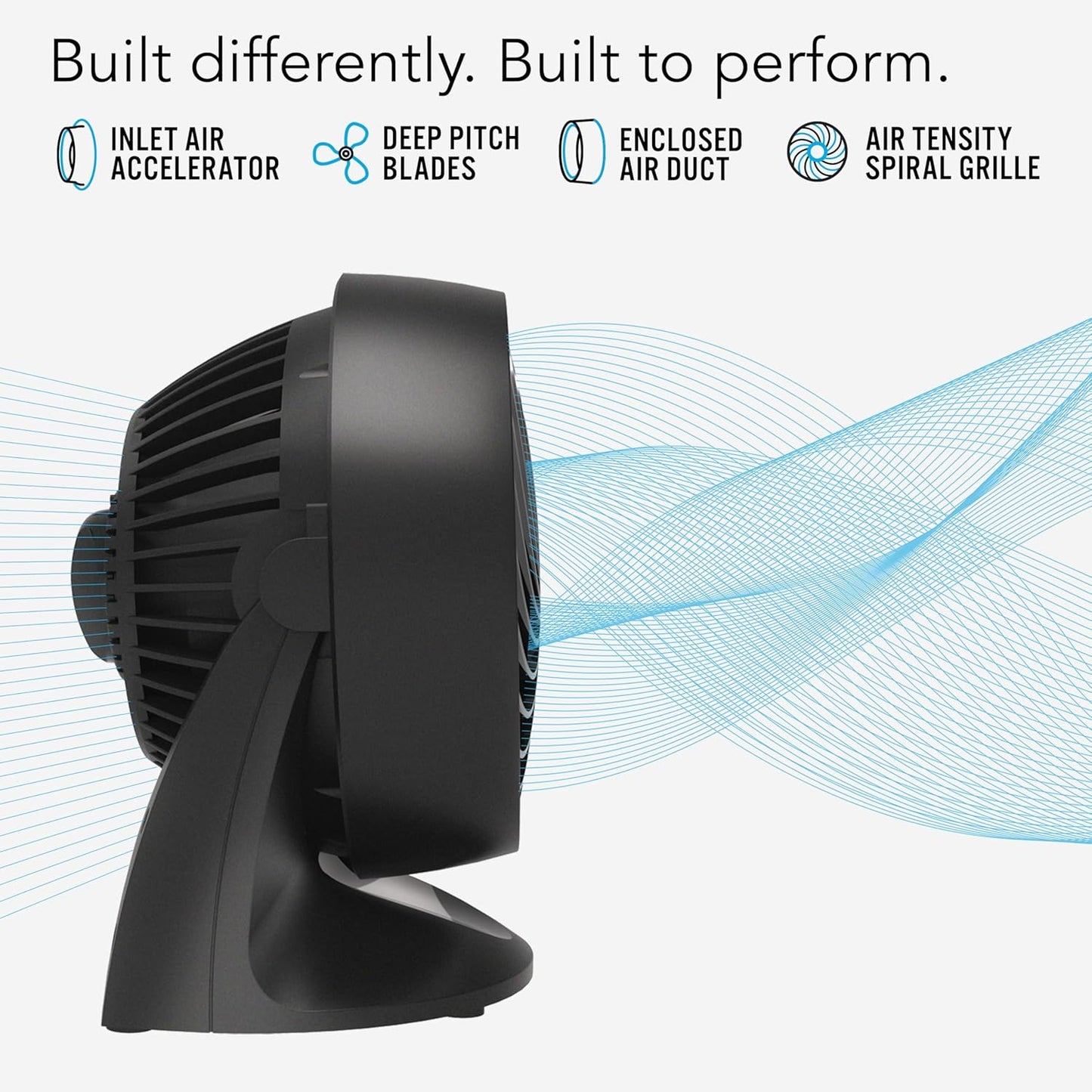 Vornado 133 Personal Air Circulator Fan, Black, 2 Speeds, Adjustable Head | Small Room Air Circulator, Table Fan for Desk, Nightstand