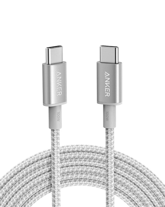 Anker USB C to USB C Cable, 100W Fast Charging Cable(1-Pack, 10 ft, Silver) | For iPhone 17 / 17 Pro, MacBook, and More