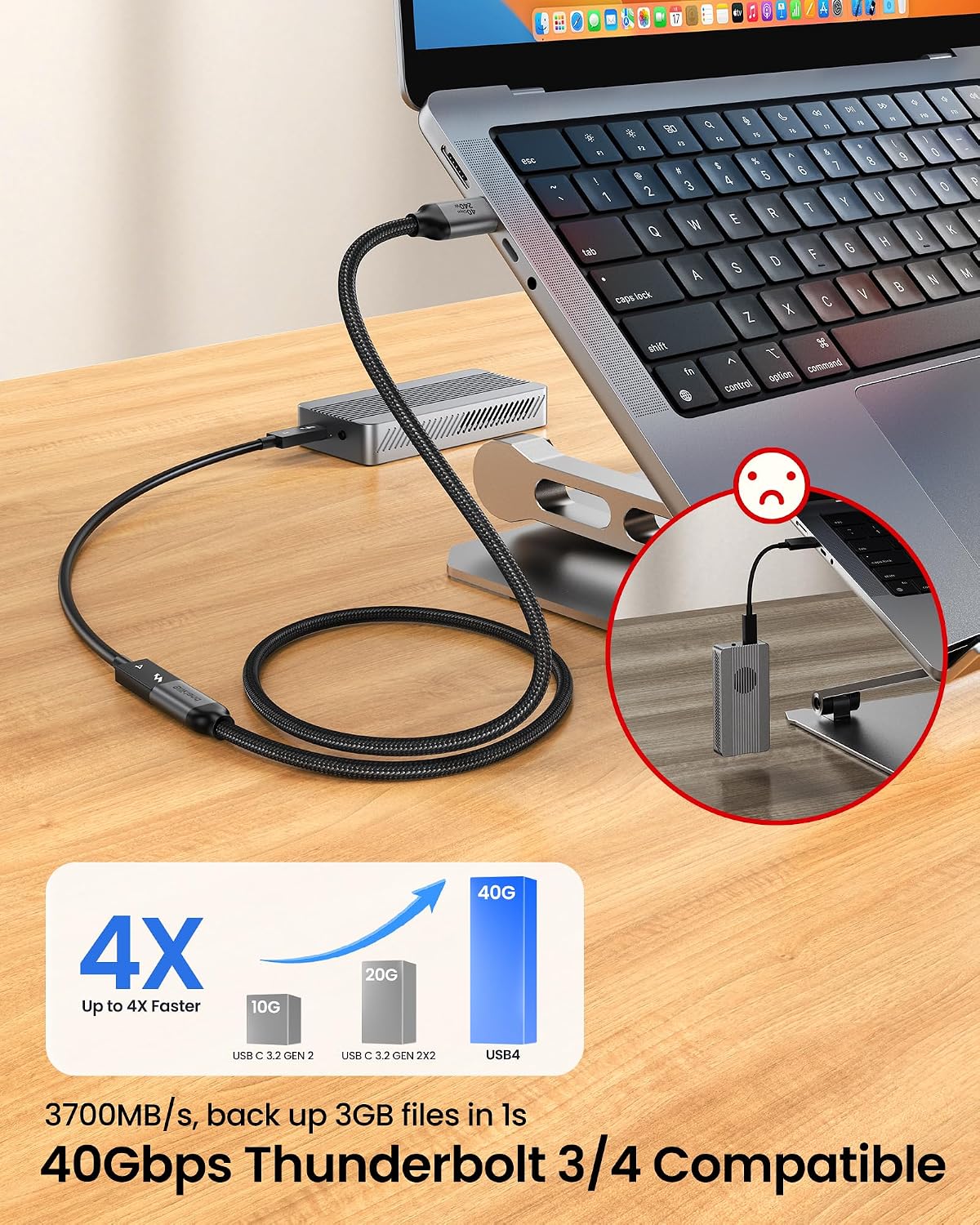 Silkland 40Gbps USB 4 Extension Cable for Thunderbolt 4, [240W Charging, 8K 60Hz] USB C Extender 3.3ft, 4K@240Hz Type C Male to Female Adapter Compatible for USBC Hub, iPhone 17/16, MacBook, iPad