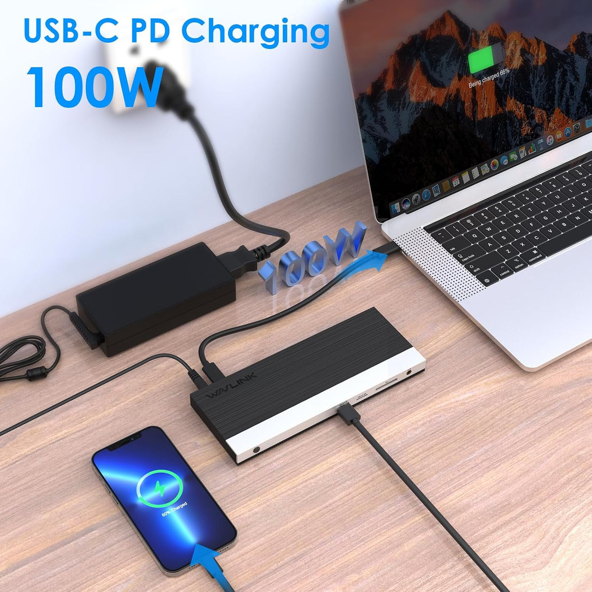 WAVLINK 13-in-1 USB C Docking Station Triple 4K for Laptop