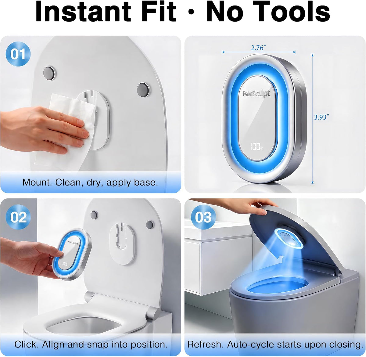 Smart UV-C Toilet Lid Light with Motion Sensor