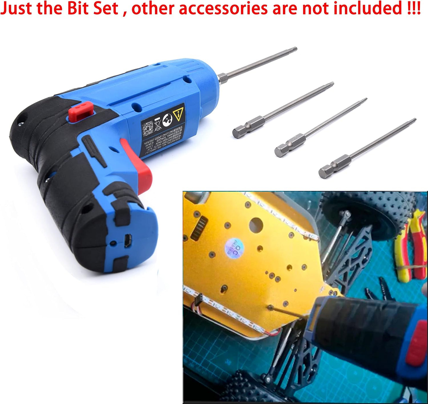 RC Hex Bit 1.5 2.0 2.5 3.0mm Hex Head Allen Wrench Drill Bit Set for Screwdrivers Electric Screwgun/Power Drill