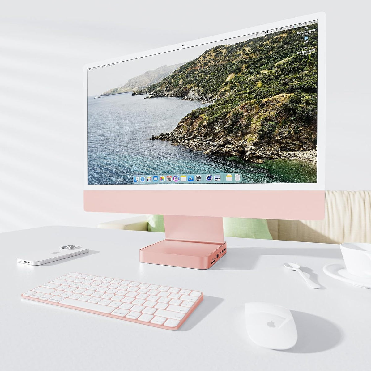 USB C HUB for iMac 24 inch 2021/2023 M1/M3 with M.2 4TB SSD NVMe Enclosure