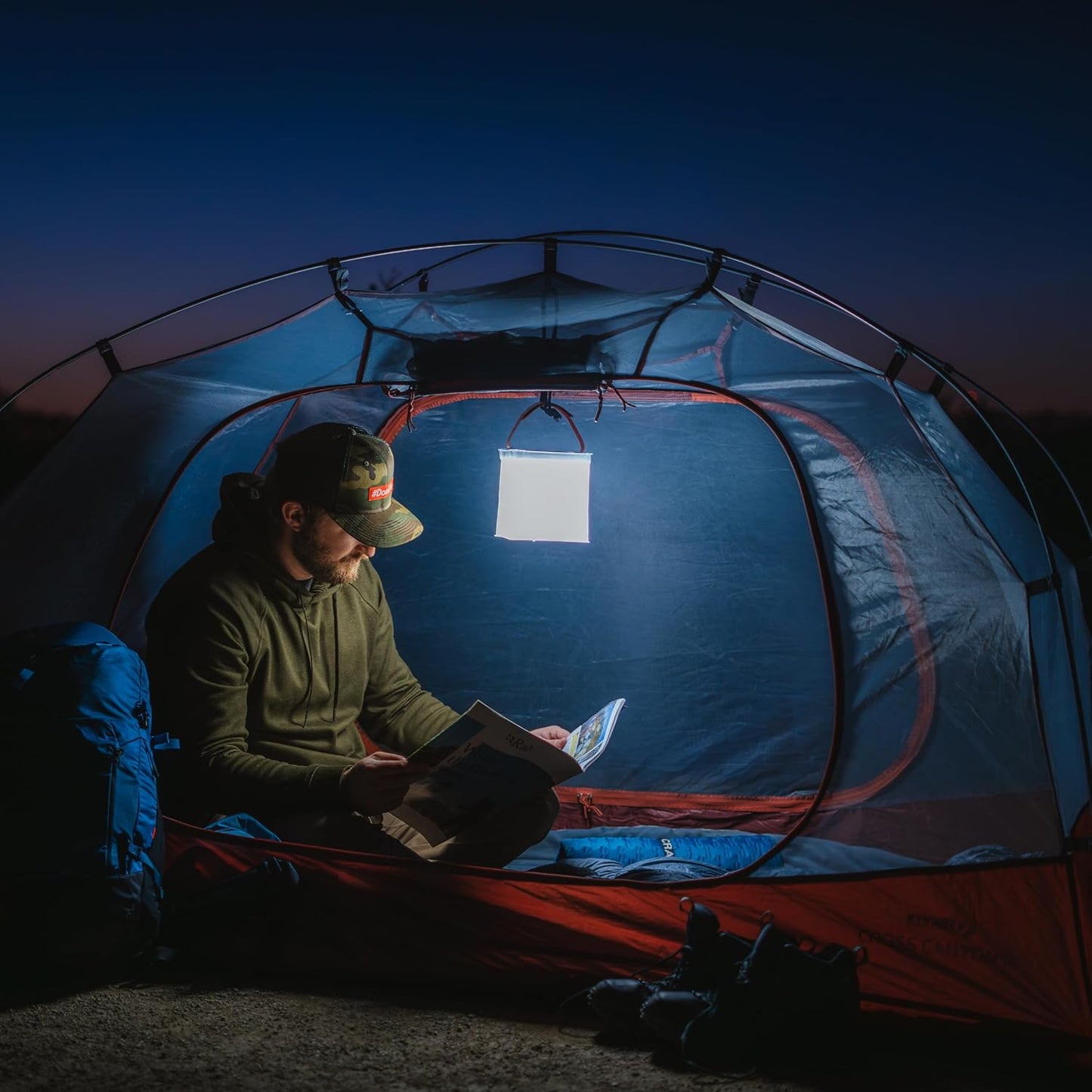 LuminAID Max 2-in-1 Inflatable Solar LED Camping Lantern & Phone Charger | 200 Lumens, Twist-to-Inflate Design, Waterproof, Camping, Hiking & Travel, Emergency Light for Power Outages, Hurricane