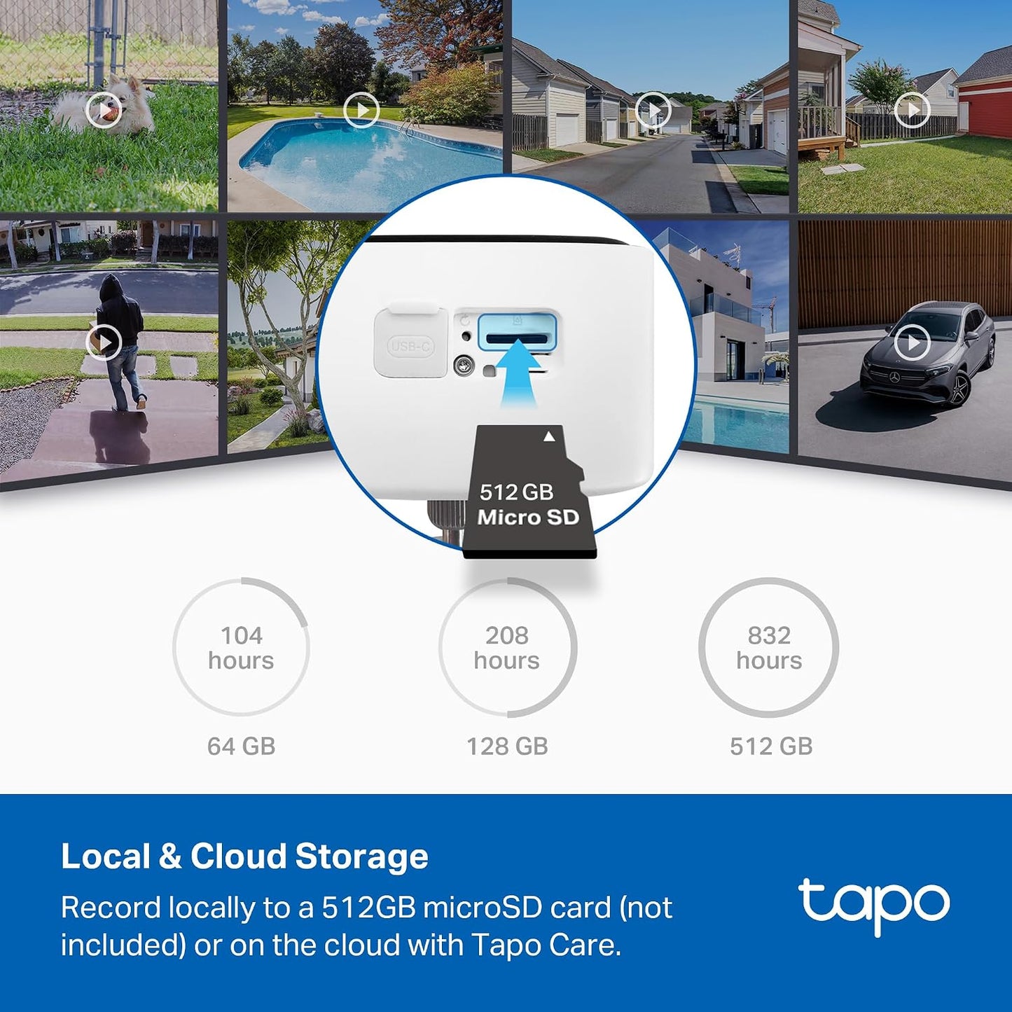 Tapo 1080p Outdoor Wireless Security Camera - Up to 180-Day Battery, Person Detection, Color Night Vision, Subscription-Free Local Storage or Optional Cloud, Works with Alexa & Google Assistant, C400