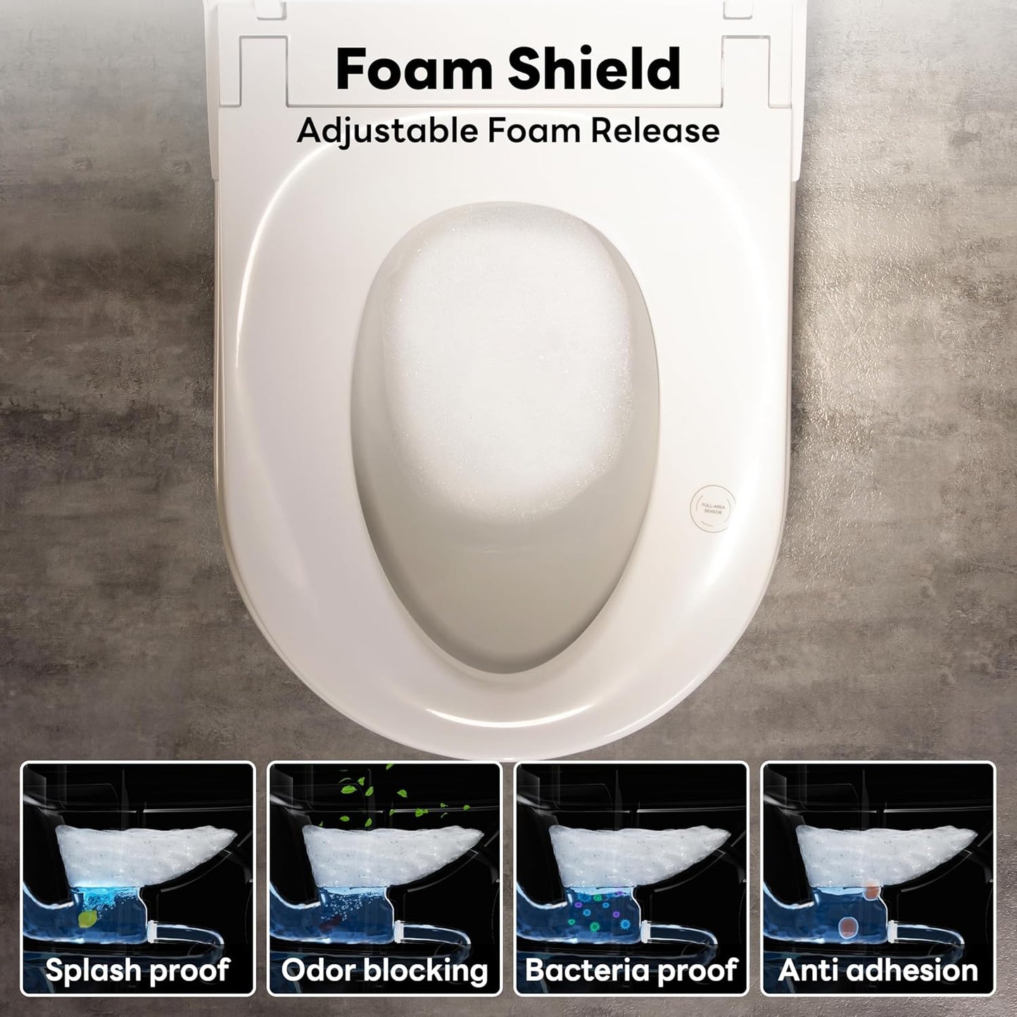 Casta Diva Smart Toilet with Bidet Built in, ADA Comfort Bidet Toilet, Foot Sensor & Soft-close Seat, 1000g MaP Auto Flush, Heated Seat & Foam Dispenser, Built in Tank, Blackout Flush(K050)