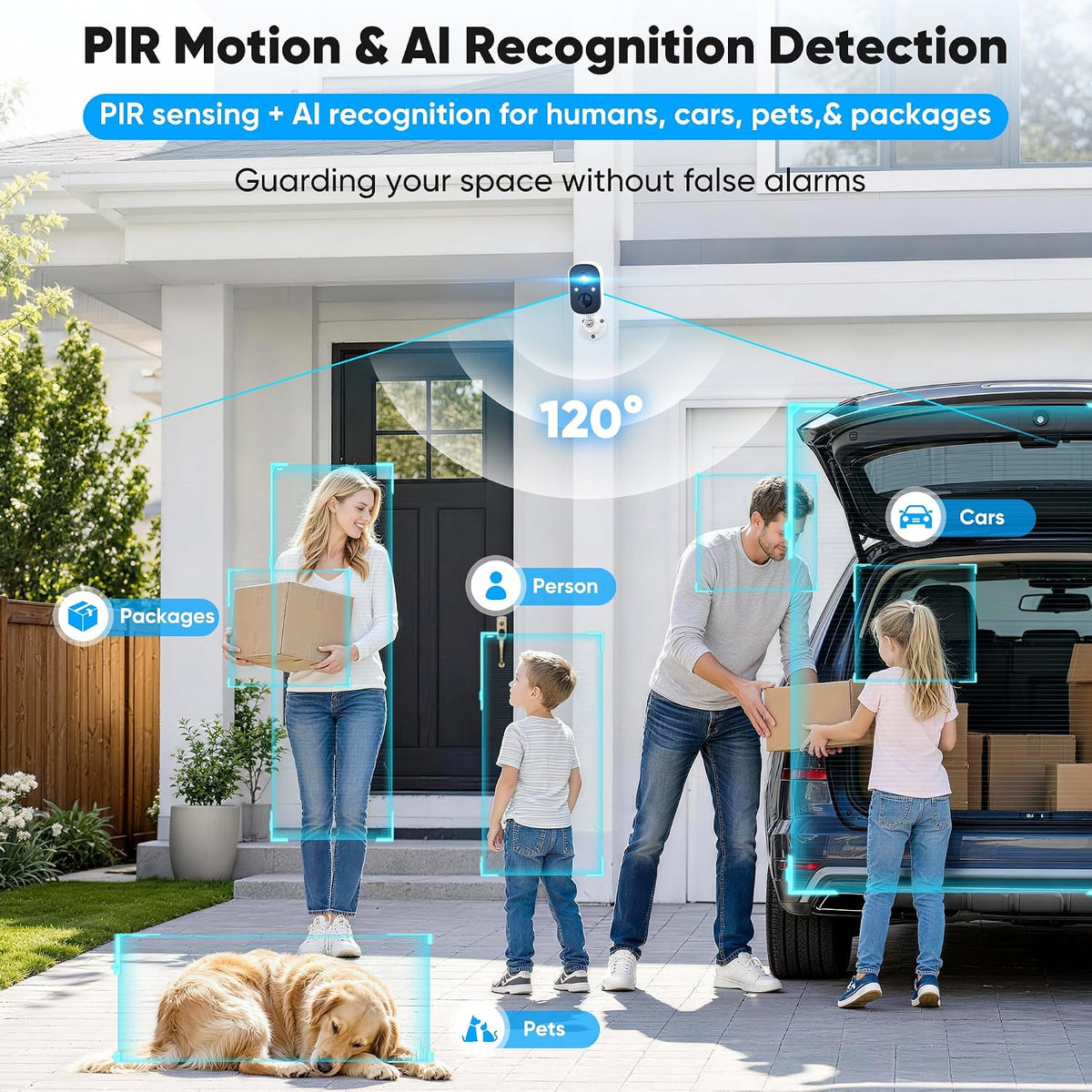 2 Pack 4MP Security Cameras Wireless Outdoor, Color Night Vision Camera