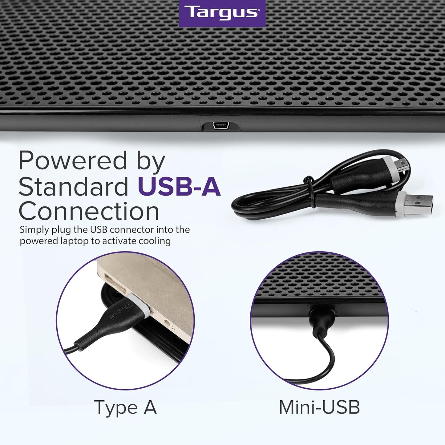 Targus Laptop Cooling Pad, Single Fan, Up to 16 Inch, for Macbook/PC, Black (AWE69US)