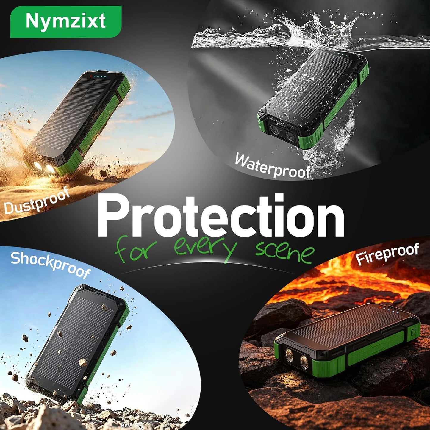 Solar Power Bank 49800mAh 22.5W QC3.0 Fast Charging Built in 4 Cables with USB C 6 Outputs & 2 Inputs for All Cell Phone Portable Wireless Charger Bright LED Flashlight Perfect for Camping
