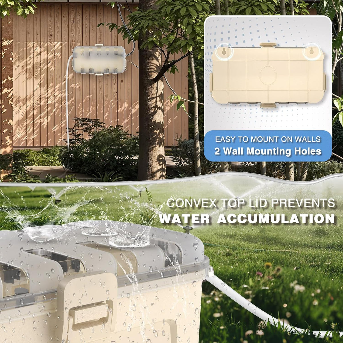 Flemoon Medium IP54 Waterproof Outdoor Electrical Box with Clear Lid