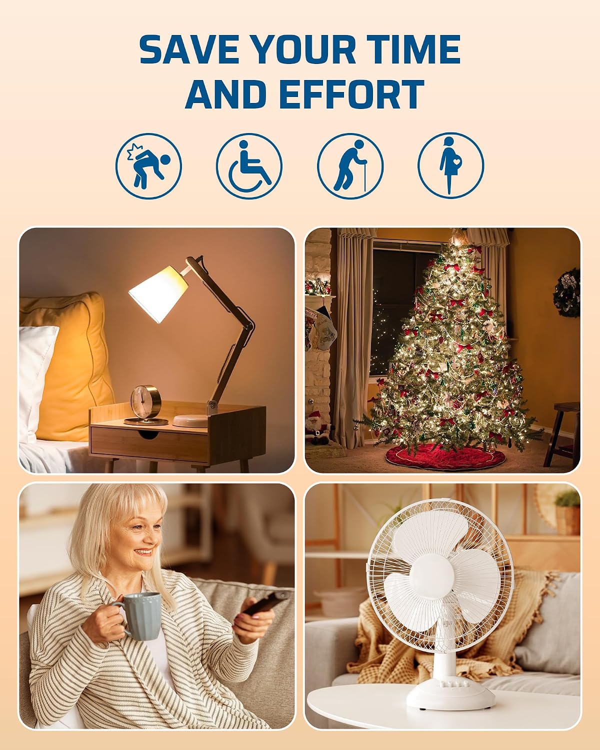DEWENWILS Wireless Control Outlet 100FT Range, 125V/15A/1875W Light Switch | 2 Remote and 5 Outlets, Programmable and Expandable Electrical Switch for Christmas Decor, Lights, Fans