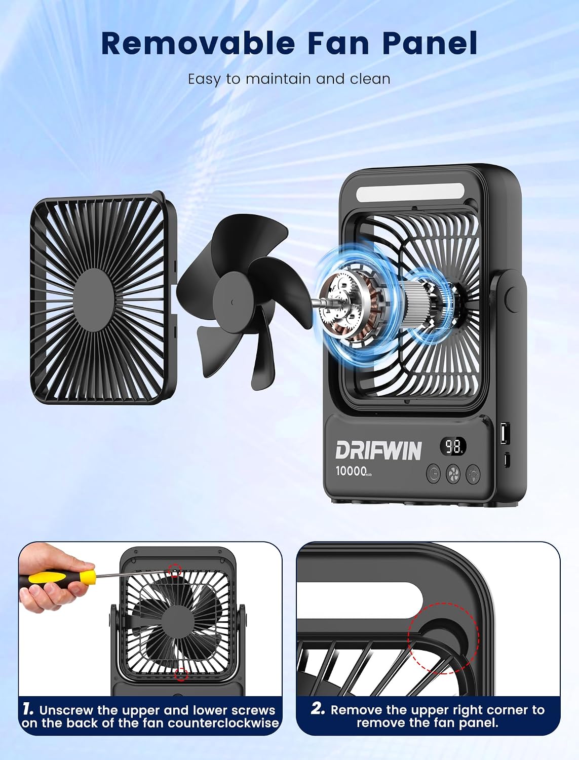 Magnetic Cruise Approved Fan with Night Light, 10000mAh Ultra-Slim Travel Fan, 4-Speed, Hook Design, Portable Fan for Cruise Ship Cabin, Bedroom Sleeping, Camping, Travel & Cruise Essentials 2026