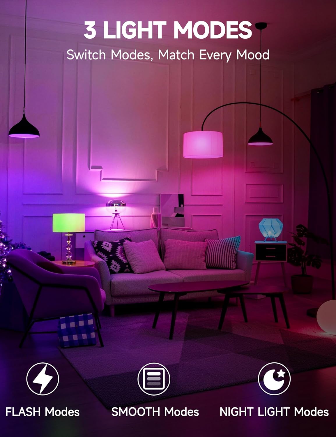 BR30 LED Light Bulbs, Color Changing LED Bulbs with Remote, 2 Pack